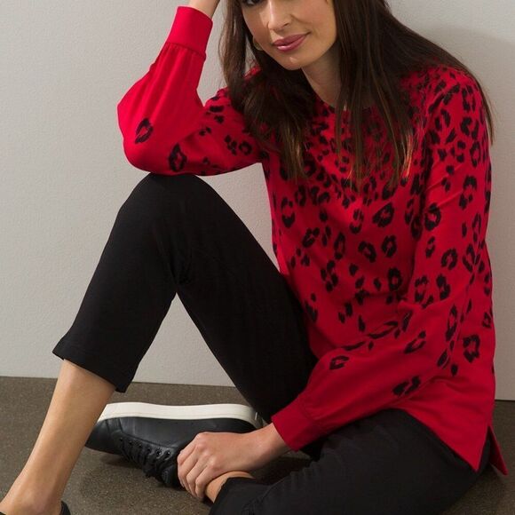 Chico's Zenergy Tunic Size 4 XXL (20) French Terry Leopard - Picture 4 of 16